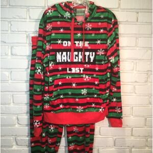 Ugly Christmas velour track set Naughty/Nice Juniors Medium